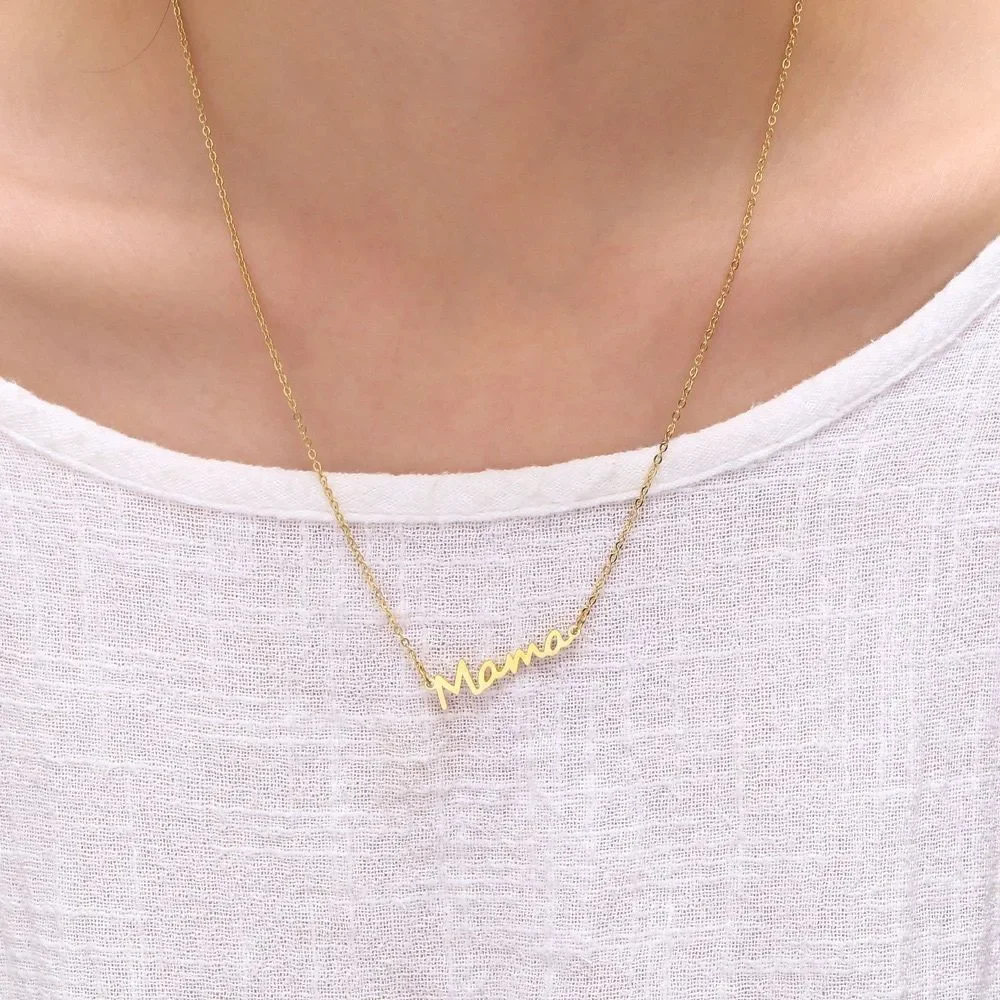 Gold Plated Mama Letter Necklace